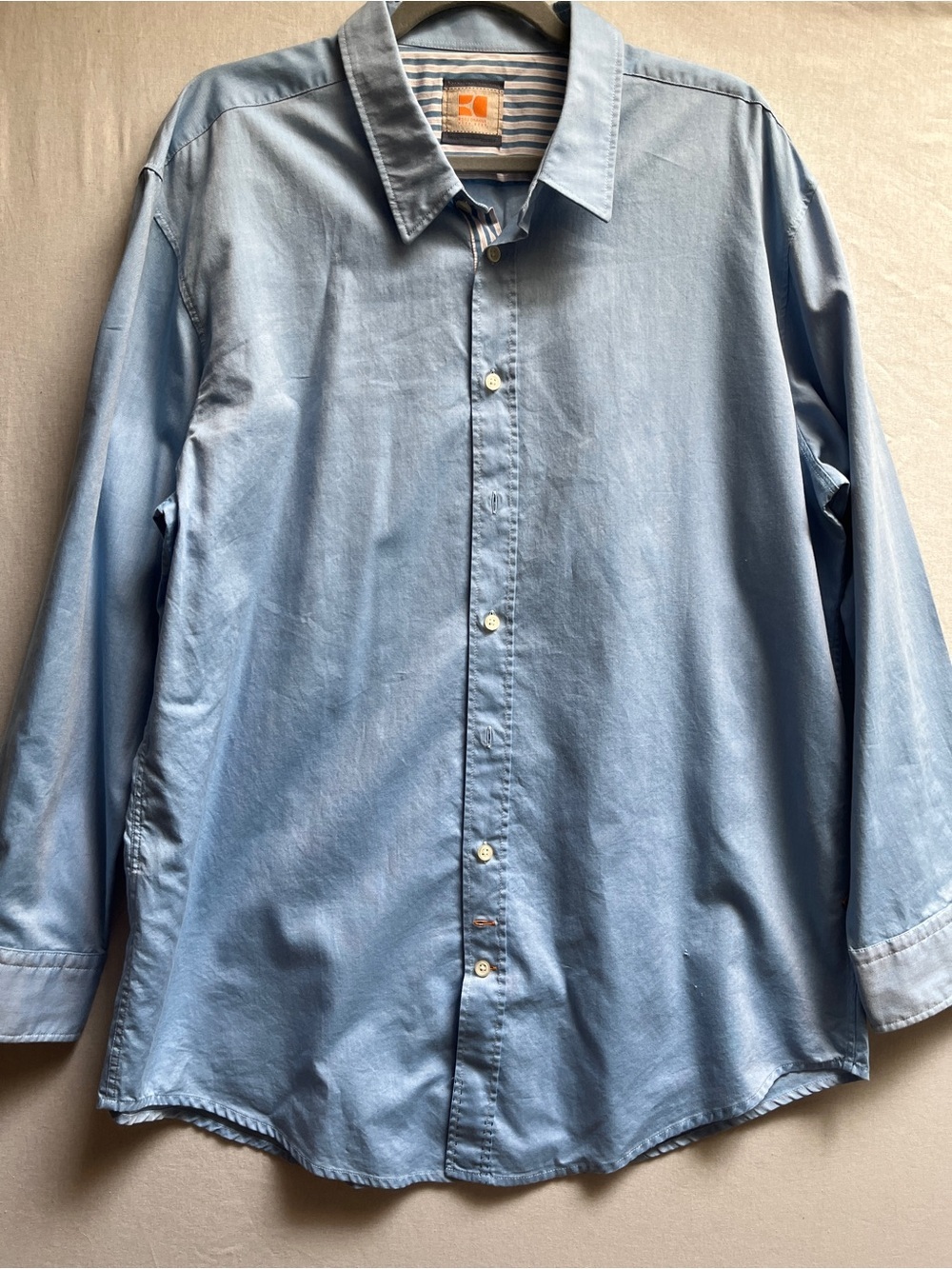 BOSS ORANGE Hugo Boss Light Blue Casual Long Sleeve Button Down XL